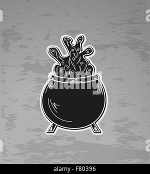 witch`s cauldron Stock Vector